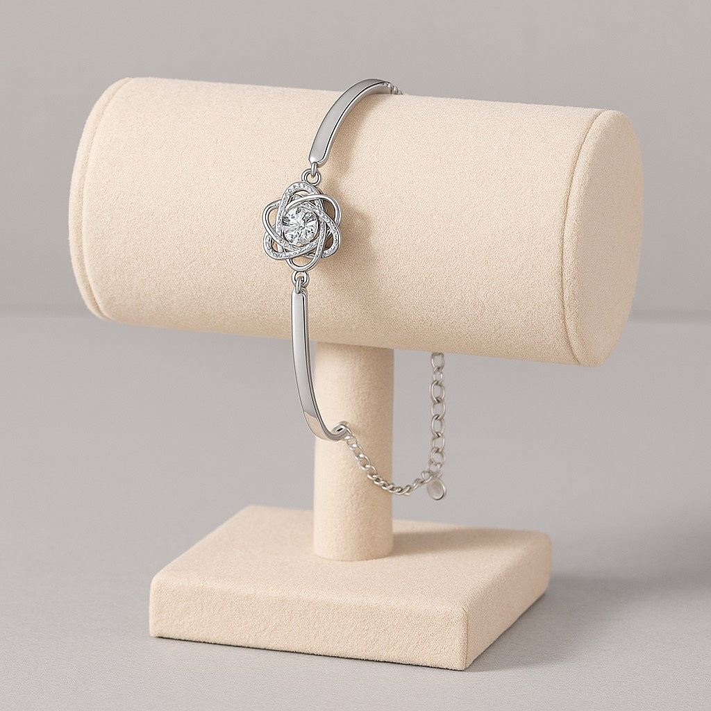 AMULETO DE BUENA FORTUNA - PULSERA DE TRÉBOL DE CUATRO HOJAS EN PLATA