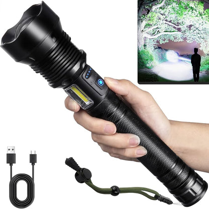 QUEDAN POCAS UNIDADES – LINTERNA TÁCTICA ALTA POTENCIA RECARGABLE CON ZOOM E IMPERMEABLE