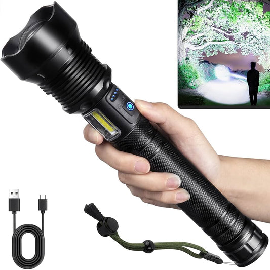 QUEDAN POCAS UNIDADES – LINTERNA TÁCTICA ALTA POTENCIA RECARGABLE CON ZOOM E IMPERMEABLE
